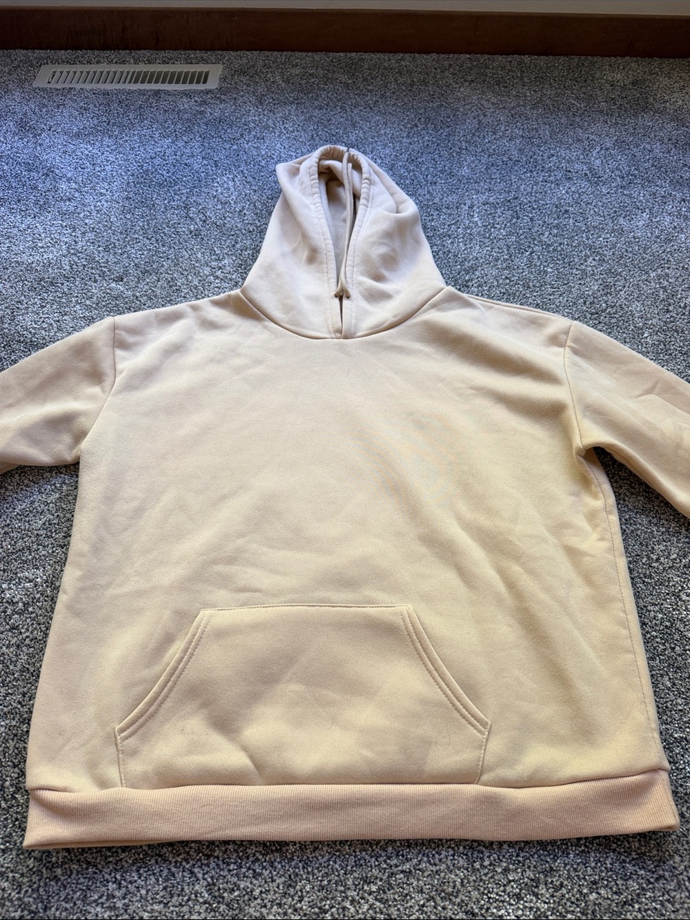 Men's Hooded Pullover Sweatshirt in Light Beige